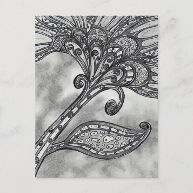 Cartão Postal Cartaz postal da Flor de Espaço de Carbono 4 (Frente)