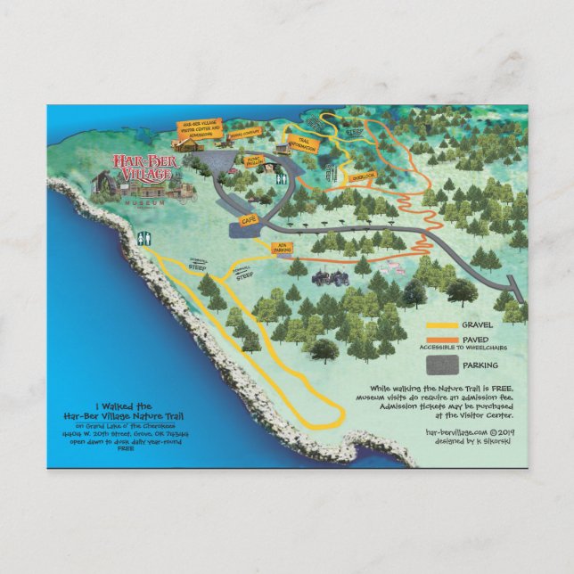 Cartão Postal Cartaz postal da Har-Ber Village Nature Trail 19r (Frente)