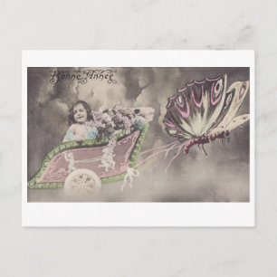 Cartão Postal Cartaz-postal da Little Girl in Butterfly