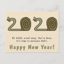 Cartão Postal Cartaz postal do feliz ano novo 2021 Caracol de An