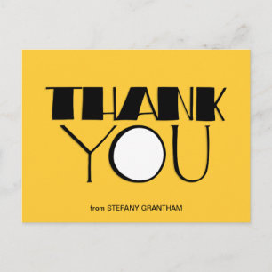 Cartão Postal Cartaz Preto do Grande Obrigado