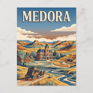 Cartão Postal Cartaz Retro Vintage das Terras Más de Medora Dako