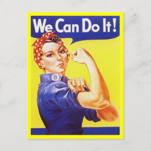 Cartão Postal Cartaz Rosie, o tempo da guerra patriótica da Seg