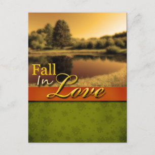 Cartão Postal Cartaz Rustic Fall In Love Wedcard