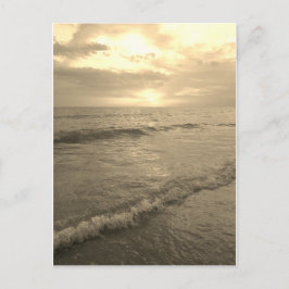 Cartão Postal Cartaz sunset Sepia ocean