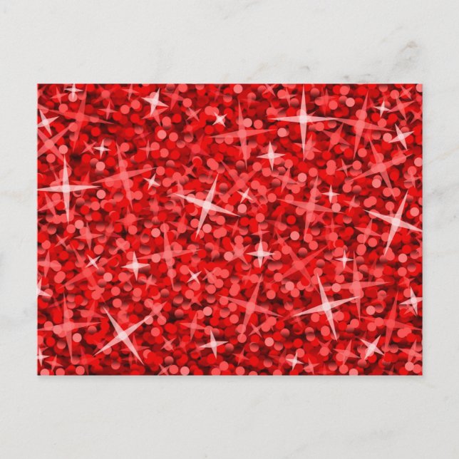 Cartão Postal Cartaz vermelho da Glitz (Frente)