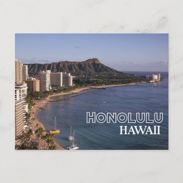 Cartão Postal  Cartaz Viagem Hawaii Honolulu  (Frente)