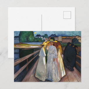 Cartão Postal Cartaz Vintage 1903 de Munch - Garotas na Ponte