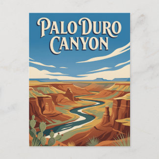 Cartão Postal Cartaz Vintage Canyon Palo Duro Texas Rocha Vermel