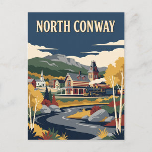 Cartão Postal Cartaz Vintage da Ferrovia de North Conway New Ham
