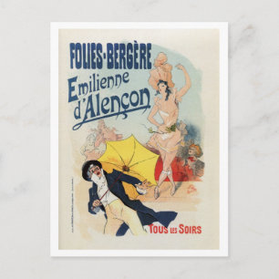 Cartão Postal Cartaz vintage de music hall francês da belle epoq