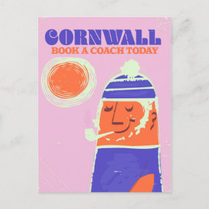 Cartão Postal cartaz vintage de pescador de Cornwall "pegue um ô