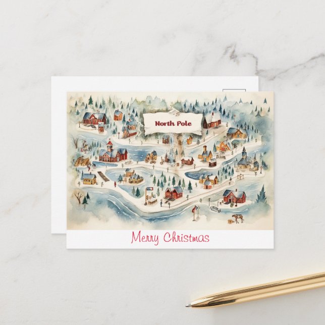 Cartão Postal Cartaz Vintage Feliz Natal (Frente/Verso In Situ)