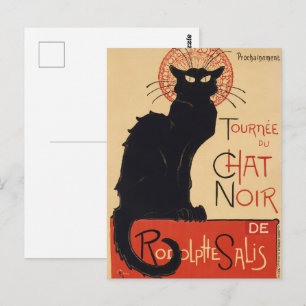 Cartão Postal Cartaz Vintage Gato Preto Art Nouveau Steinlen