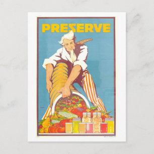 Cartão Postal Cartaz Vintage "Preservar" da Época de Guerra