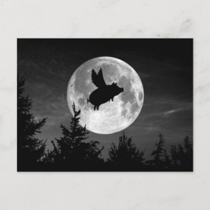 Cartão Postal Cartaz voador da Lua cheio