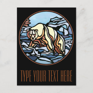 Cartão Postal Cartazes Postais de Arte do Urso Nativo do Polar