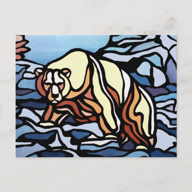 Cartão Postal Cartazes Postais de Arte do Urso Nativo do Polar (Frente)