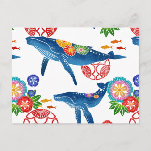 Cartão Postal cartazes postais do padrão de estilo okinawan bin