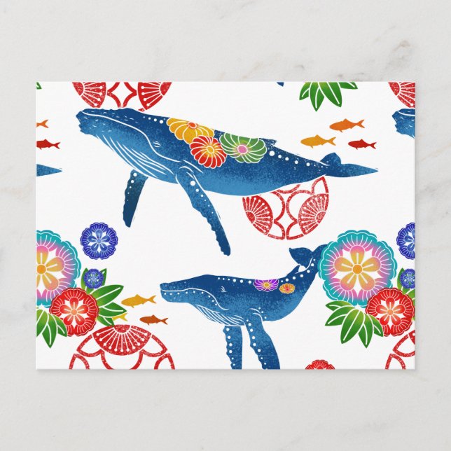 Cartão Postal cartazes postais do padrão de estilo okinawan bing (Frente)