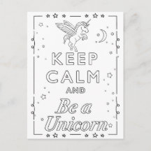 Carte à colorier mandala licorne