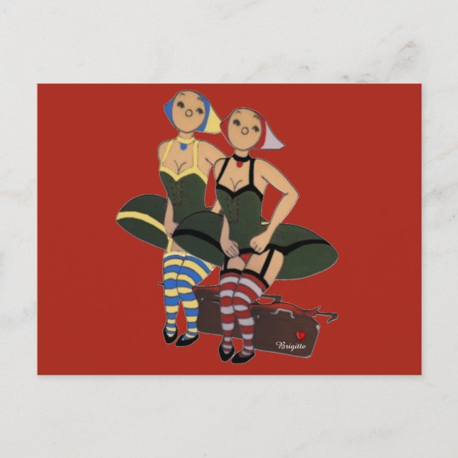 Cartão Postal carte becassine maryline (Frente)