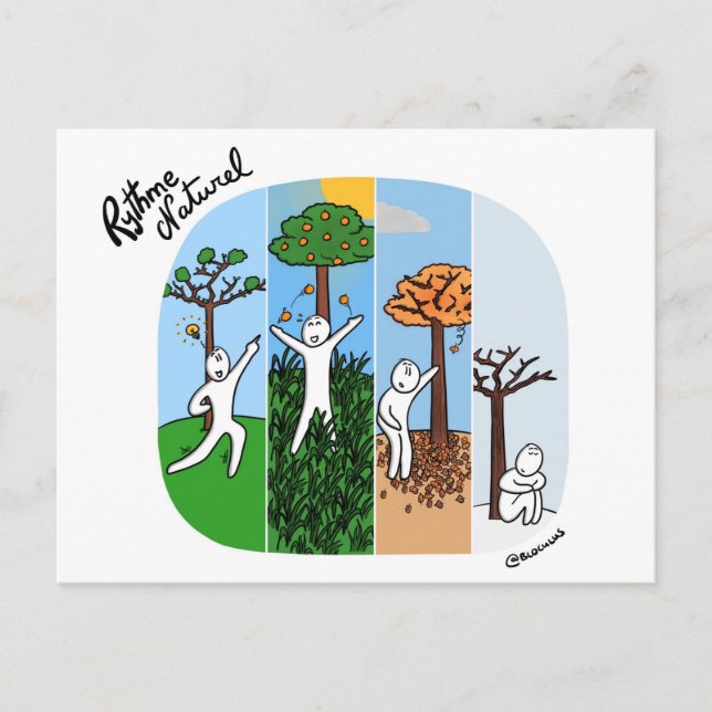 Cartão Postal Carte de coaching "À chaque saison son énergie" (Frente)