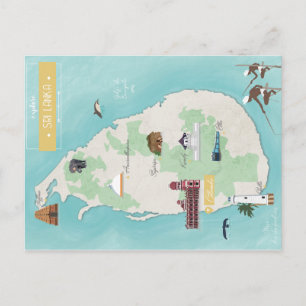 Cartão Postal Carte do Sri Lanka