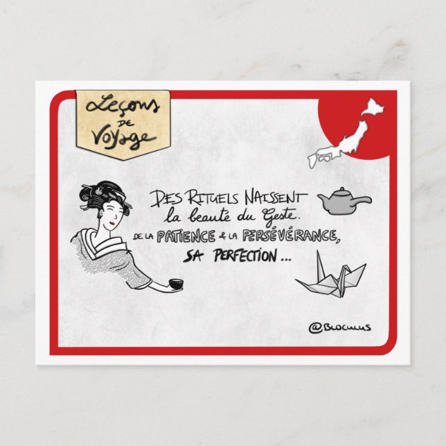 Cartão Postal Carte Leçons de viagem: Créez des rituels (Frente)