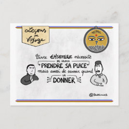 Cartão Postal Carte leçons de viagem: Prenez votre juste place