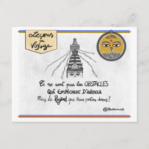 Cartão Postal Carte leçons de viagem: Transformez - obstáculo