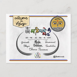 Cartão Postal Carte leçons de voyage : « Om Ma Ni Pad Me Hum »