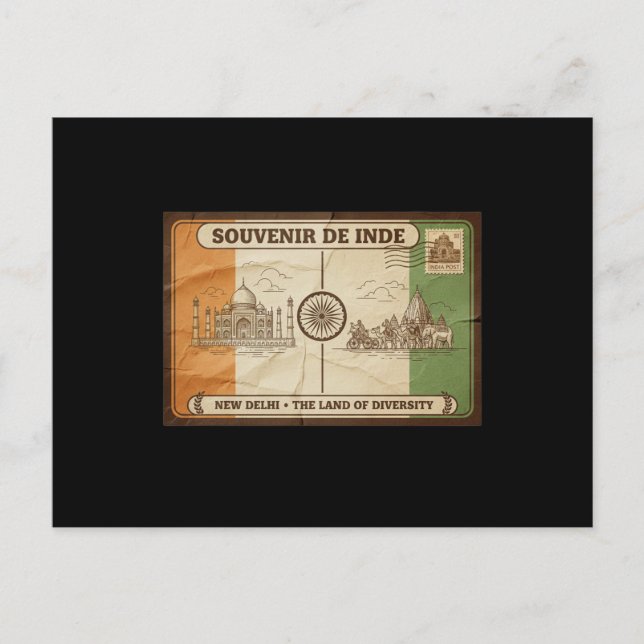 Cartão Postal carte postal inde (Frente)