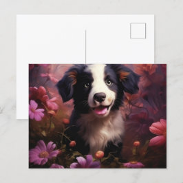 Cartão Postal Carte Postale Bouquet de Chiens