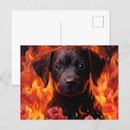 Cartão Postal Carte Postale Canine Ardente"