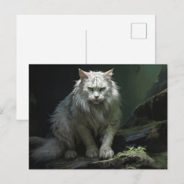 Cartão Postal Carte postale Chat Foret