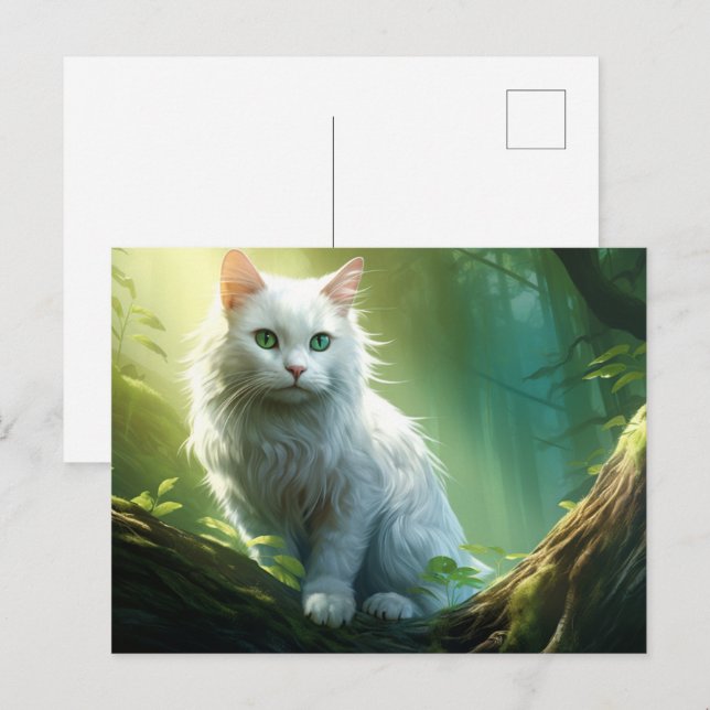 Cartão Postal Carte postale Chat Foret 10 (Frente/Verso)