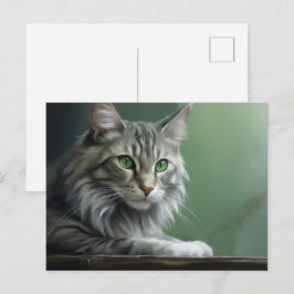 Cartão Postal Carte postale Chat Foret 2