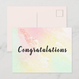 Cartão Postal Carte postale Congratulations Aquarelle Pastel