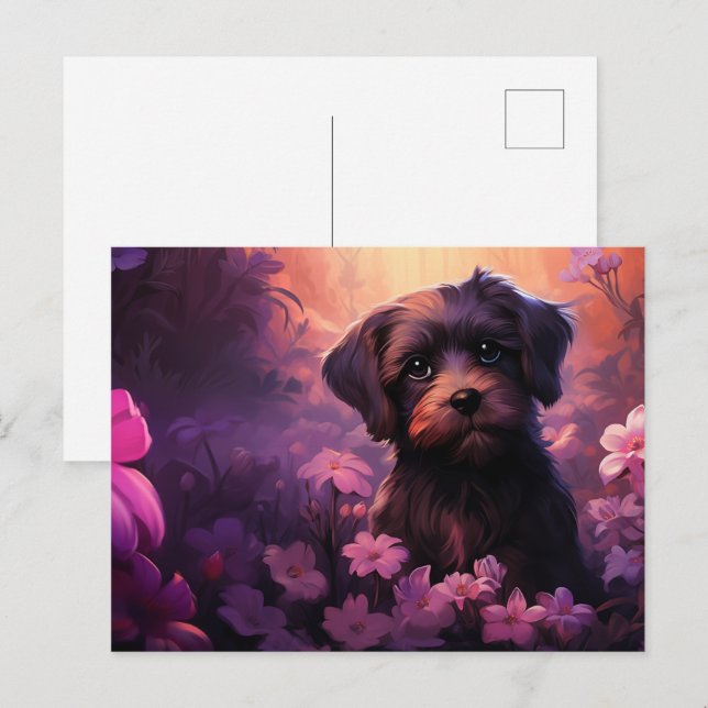 Cartão Postal Carte postale Cute Pup (Frente/Verso)