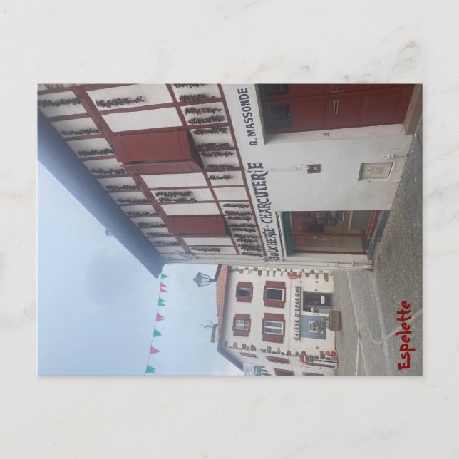 Cartão Postal Carte postale d’Espelette (Frente)