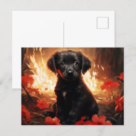 Cartão Postal Carte Postale Flamme et Pétales