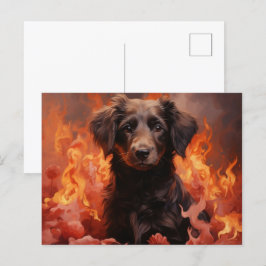 Cartão Postal Carte Postale Fleur de Flamme