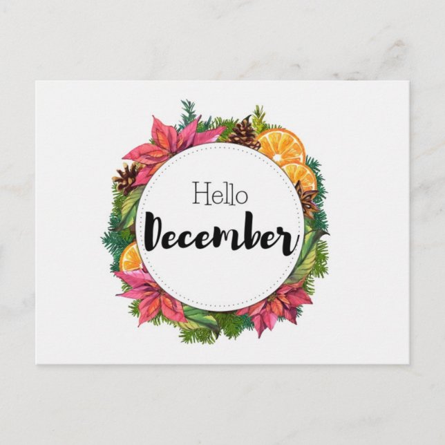 Cartão Postal Carte Postale Hello December (Frente)