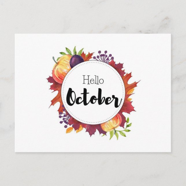 Cartão Postal Carte Postale Hello October (Frente)