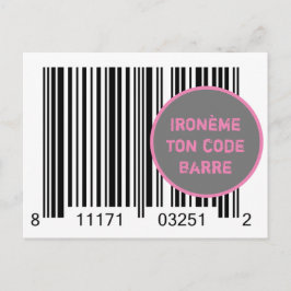 Cartão Postal Carte Postale Ironème "Ironème ton code-barre"