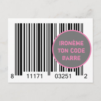 Cartão Postal Carte Postale Ironème "Ironème ton code-barre"
