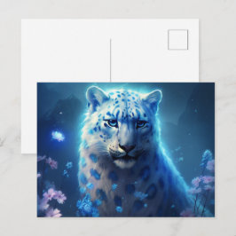 Cartão Postal Carte Postale jaguar lumière bleue