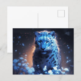 Cartão Postal Carte Postale jaguar lumière bleue