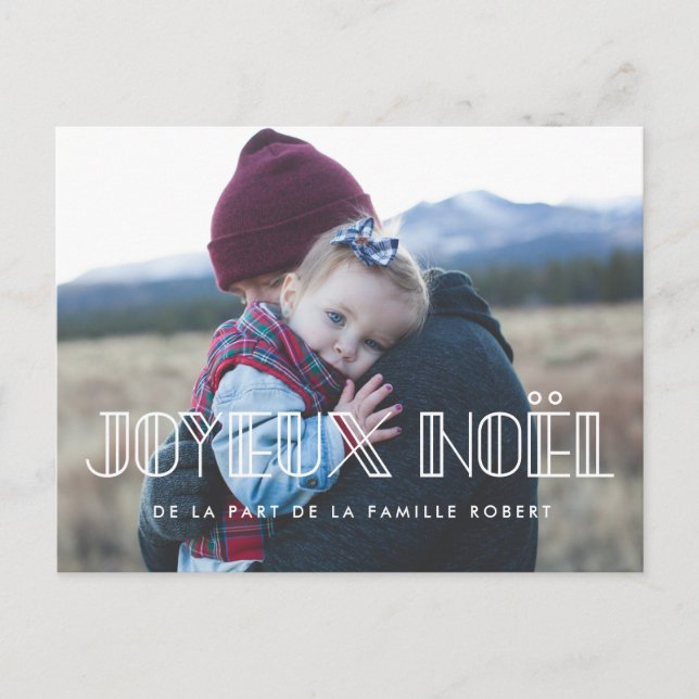 Cartão Postal Carte postale Joyeux Noël typo art deco (Frente)